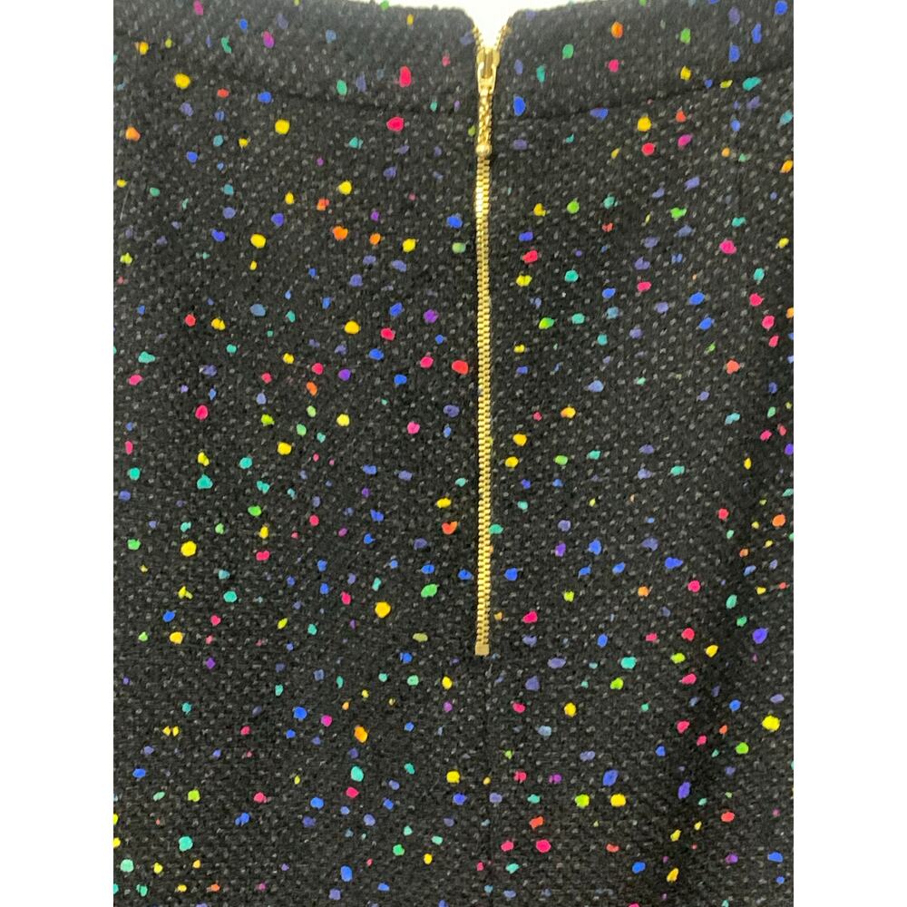 Kate Spade Black Wool Blend Tweed Pencil Skirt Multi Color Pop Speckle sz 10 - Picture 5 of 8